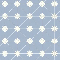 Décoweb Sol Vinyle Textile Aspect carreaux Azur - Rouleau de 3m x 4m- Lino Sol Vinyle Pvc