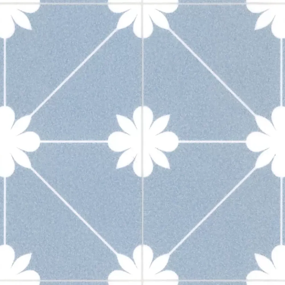 Décoweb Sol Vinyle Textile Aspect carreaux Azur - Rouleau de 3m x 4m- Lino Sol Vinyle Pvc