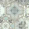Décoweb Sol vinyle Textile effet carrelage hexagonal - Rouleau de 4m x 3m- Lino Sol Vinyle Pvc