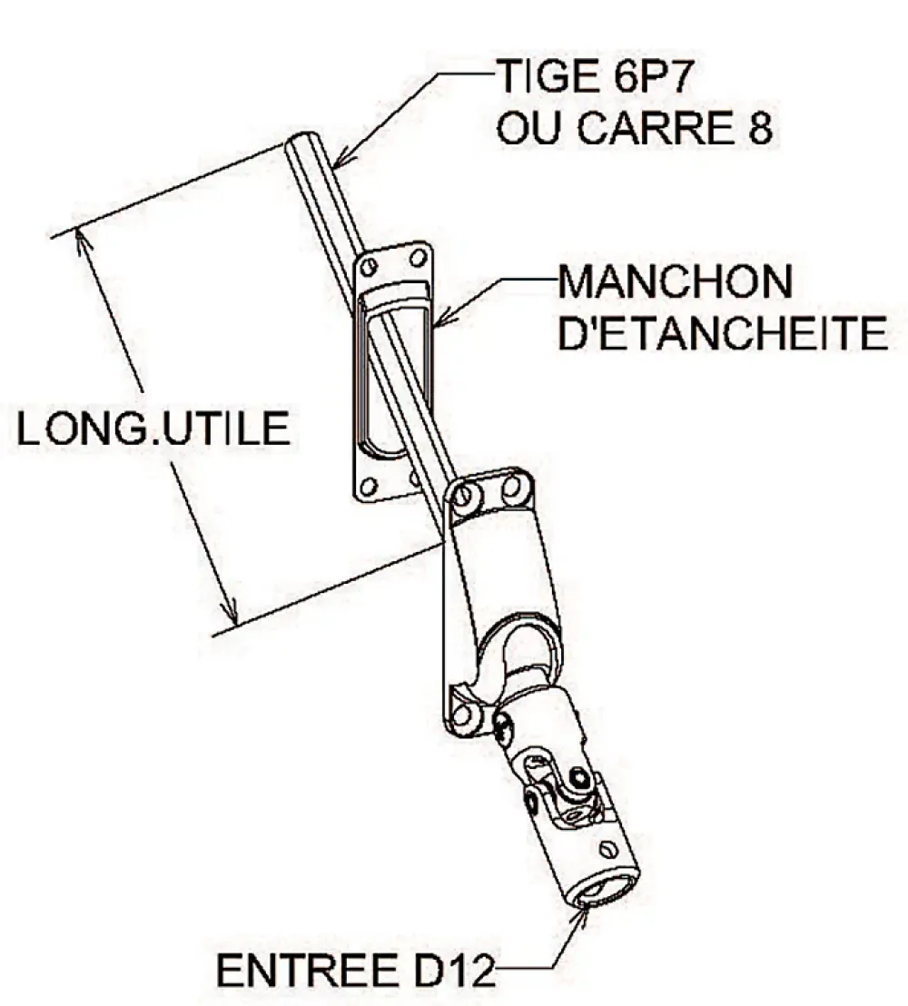 Zurfluh-Feller SORTIE DE CAISSON ENTREE FEMELLE DIAMETRE 12 SORTIE 6P7 LG315 EMBASE ETROITE BLANCHE- Volet Roulant