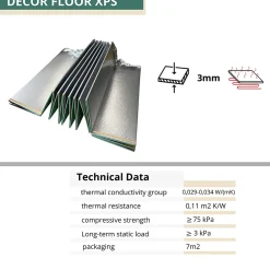 Ikhemalarka Sous couche XPS 12m2 3mm avec film PET isolation phonique thermique pour parquet et moquette non compatible chauffage au sol- Sous-Couche Parquet Et Stratifié|Sous-Couche Sol Pvc