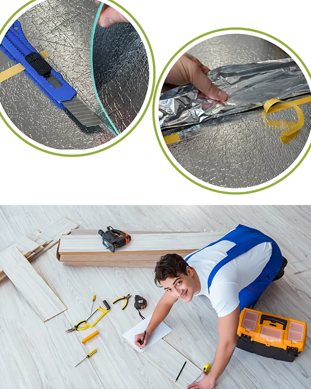 Ikhemalarka Sous-Couche Parquet Et Stratifié|Sous-Couche Sol Pvc<Sous-couche sol XPS 5 mm avec film PET 7m2 isolation phonique thermique et anti-choc pour parquet et moquette