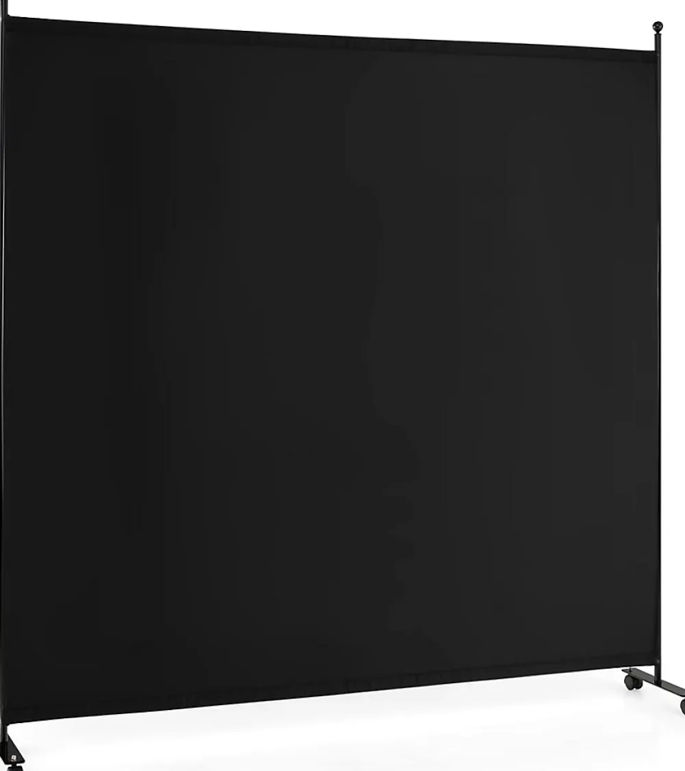 Giantex Séparateur de Pièce 184 x 184 cm, Paravent de Confidentialité sur roulettes, Paravent Autoportant pour Salon, Chambre, Noir- Cloison Amovible