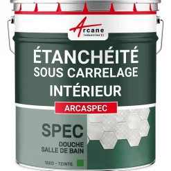 Arcane Industries SPEC Étanchéité sous carrelage douche et salle de bain ARCASPEC - 15 kg -- Ragréage Et Primaire Pour Carrelage