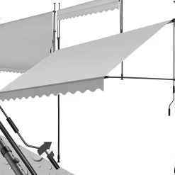 Tectake Auvent Et Marquise<Store à pince sans perçage avec Manivelle Réglable en hauteur 211 - 304 cm gris clair