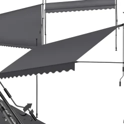Tectake Auvent Et Marquise<Store à pince sans perçage en polyester 350 x 180 cm gris