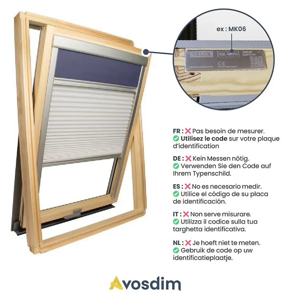 Avosdim Store De Fenêtre De Toit<Store Duo compatible fenêtre de toit VELUX pour dimension SK08 - Gris anthracite