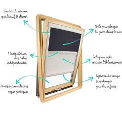 Avosdim Store De Fenêtre De Toit<Store Duo compatible fenêtre de toit VELUX pour dimension U04, 7, 804 - Beige