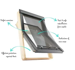 Avosdim Store De Fenêtre De Toit<Store Extérieur compatible fenêtre de toit VELUX pour dimension 4, 606, S06, 10, 608, S08, SK06, SK08