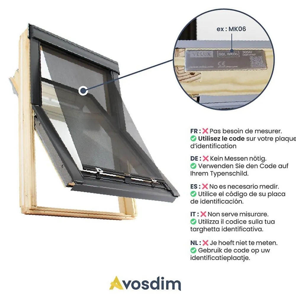 Avosdim Store Extérieur compatible fenêtre de toit VELUX pour dimension 7, 804, U04, 8, 808, U08, 810, U10, UK04, UK08- Store De Fenêtre De Toit