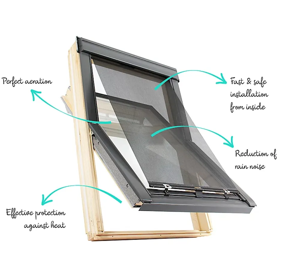Avosdim Store Extérieur compatible fenêtre de toit VELUX pour dimension 7, 804, U04, 8, 808, U08, 810, U10, UK04, UK08- Store De Fenêtre De Toit
