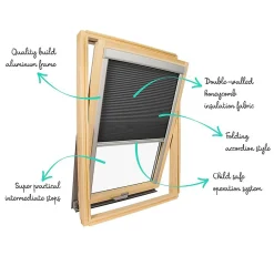 Avosdim Store De Fenêtre De Toit<Store isolant compatible fenêtre de toit VELUX pour dimension CK04 - Blanc