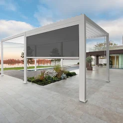 Ombréa Store latéral OMBREA 4M - Blanc- Moustiquaire Pour Tonnelle Et Pergola