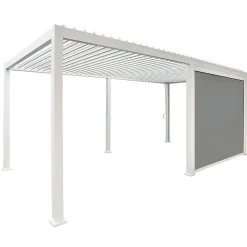 Ombréa Store latéral OMBREA 4M - Blanc- Moustiquaire Pour Tonnelle Et Pergola