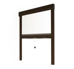 Avosdim Store Moustiquaire Recoupable LUXE - L80 x H100cm - Marron RAL 8014- Moustiquaire Pour Fenêtre