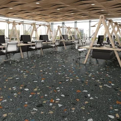 Eiffel art construction Carrelage Sol Effet Terrazzo<STRACCIATELLA GRAFITO - Carrelage aspect terrazzo coloré 60x120 cm(vendu par boite 1.44m2)