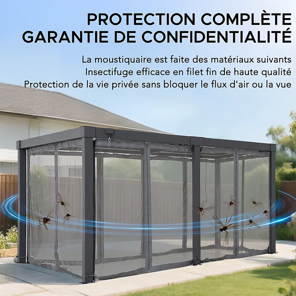 Sunjoy Moustiquaire Pour Tonnelle Et Pergola<Filet pour Pergola Multi MATTERHORN 306cm x 406 cm