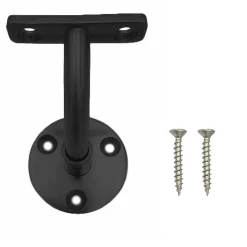 Fortia Support mural de rampe d’escalier ajustable acier noir- Accessoire D'Escalier