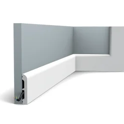 Orac Decor SX183 CASCADE Plinthe 7,5x1,3x10cm (h x p x L) - plinthe décorative polymère Pack 2 pièces / RAL9003- Plinthe Pour Parquet Et Stratifié