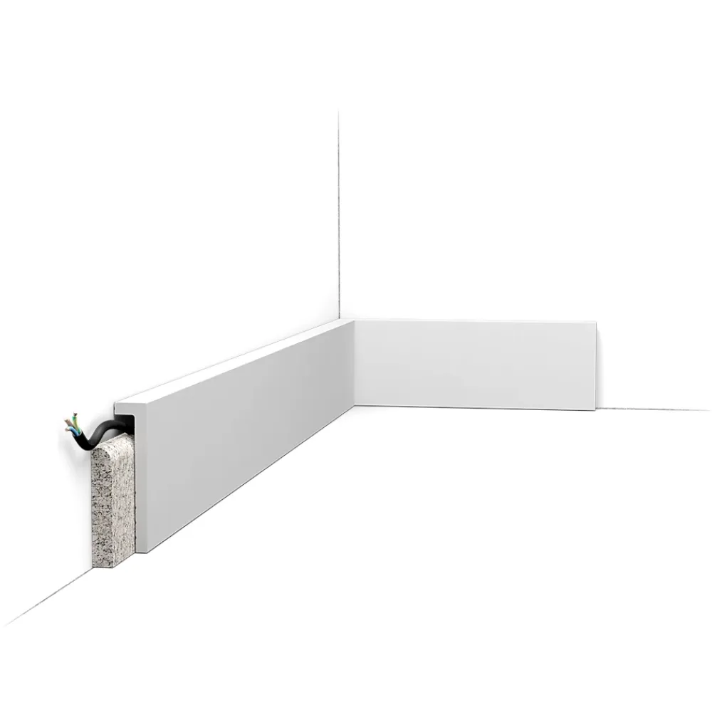 Orac Decor SX171 Plinthe de rénovation - 10x2,2x200cm (h x p x L) - surplinthe décorative polymère Pack 2 pièces / RAL9003- Plinthe Pour Parquet Et Stratifié