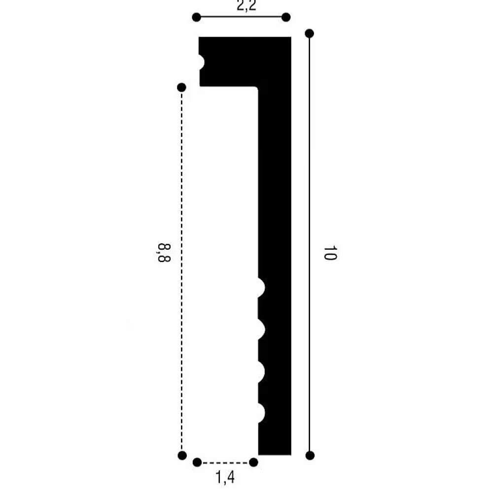 Orac Decor SX171 Plinthe de rénovation - 10x2,2x200cm (h x p x L) - surplinthe décorative polymère Pack 2 pièces / RAL9003- Plinthe Pour Parquet Et Stratifié