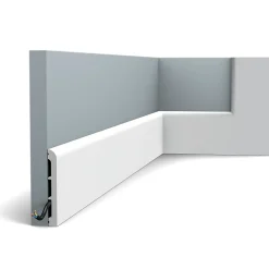 Orac Decor Plinthe Pour Parquet Et Stratifié<SX184 Plinthe - 11x1,3x200cm (h x p x L) - plinthe décorative polymère Pack 2 pièces / RAL9003