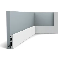Orac Decor SX157 Plinthe - 6,5x1,3x200cm (h x p x L) - plinthe décorative polymère Carton 8 pièces / RAL9003- Plinthe Pour Parquet Et Stratifié