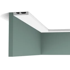 Orac Decor SX157 Plinthe - 6,5x1,3x200cm (h x p x L) - plinthe décorative polymère Carton 8 pièces / RAL9003- Plinthe Pour Parquet Et Stratifié