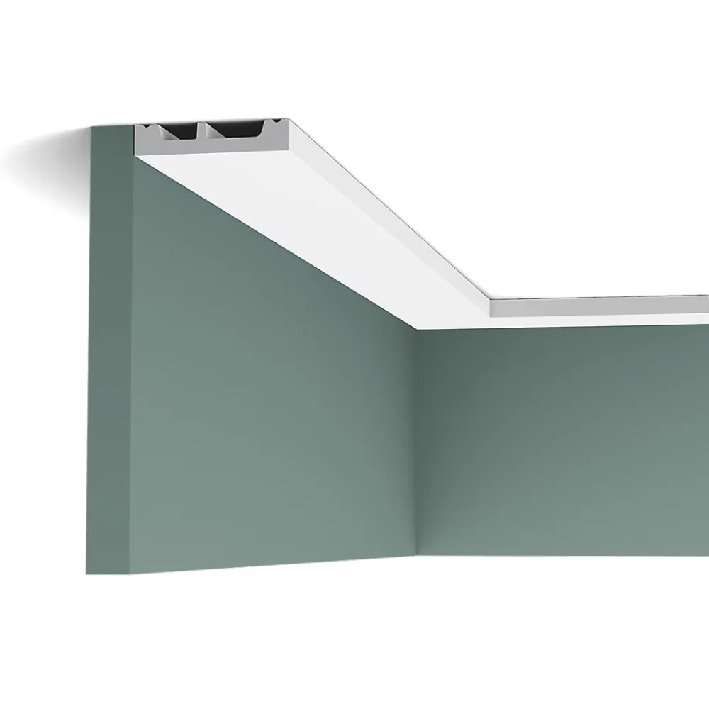 Orac Decor SX157 Plinthe - 6,5x1,3x200cm (h x p x L) - plinthe décorative polymère Pack 2 pièces / RAL9003- Plinthe Pour Parquet Et Stratifié