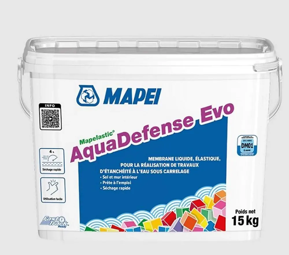 Mapei Système d'étanchéité sous carrelage MAPELASTIC AQUADEFENSE EVO - Seau de 7kg- Ragréage Et Primaire Pour Carrelage