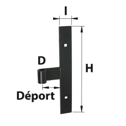Afbat - Tb Industrie Sas Té bout droit pour volets et portails en bois Afbat acier noir ⌀14mm- Accesoire Pour Volet