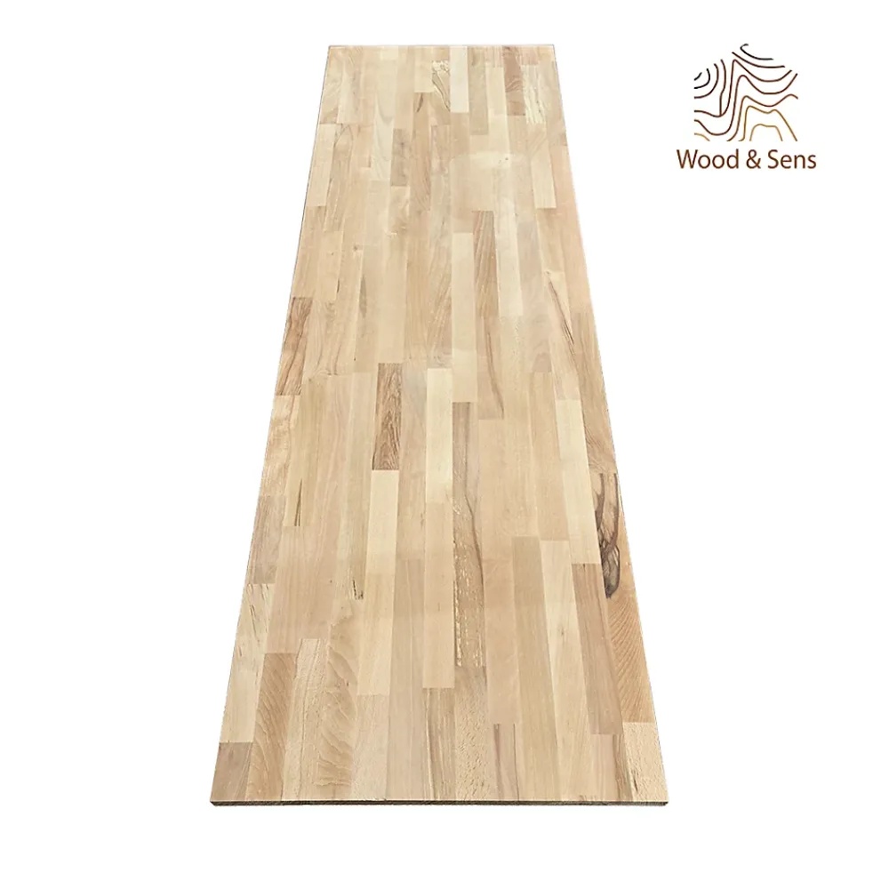 Wood&Sens Tablette Bois Et Mélaminé<Tablette Hêtre Massif Lamellé Collé Abouté, L.200 cm x l.60 cm, Ep.18 mm