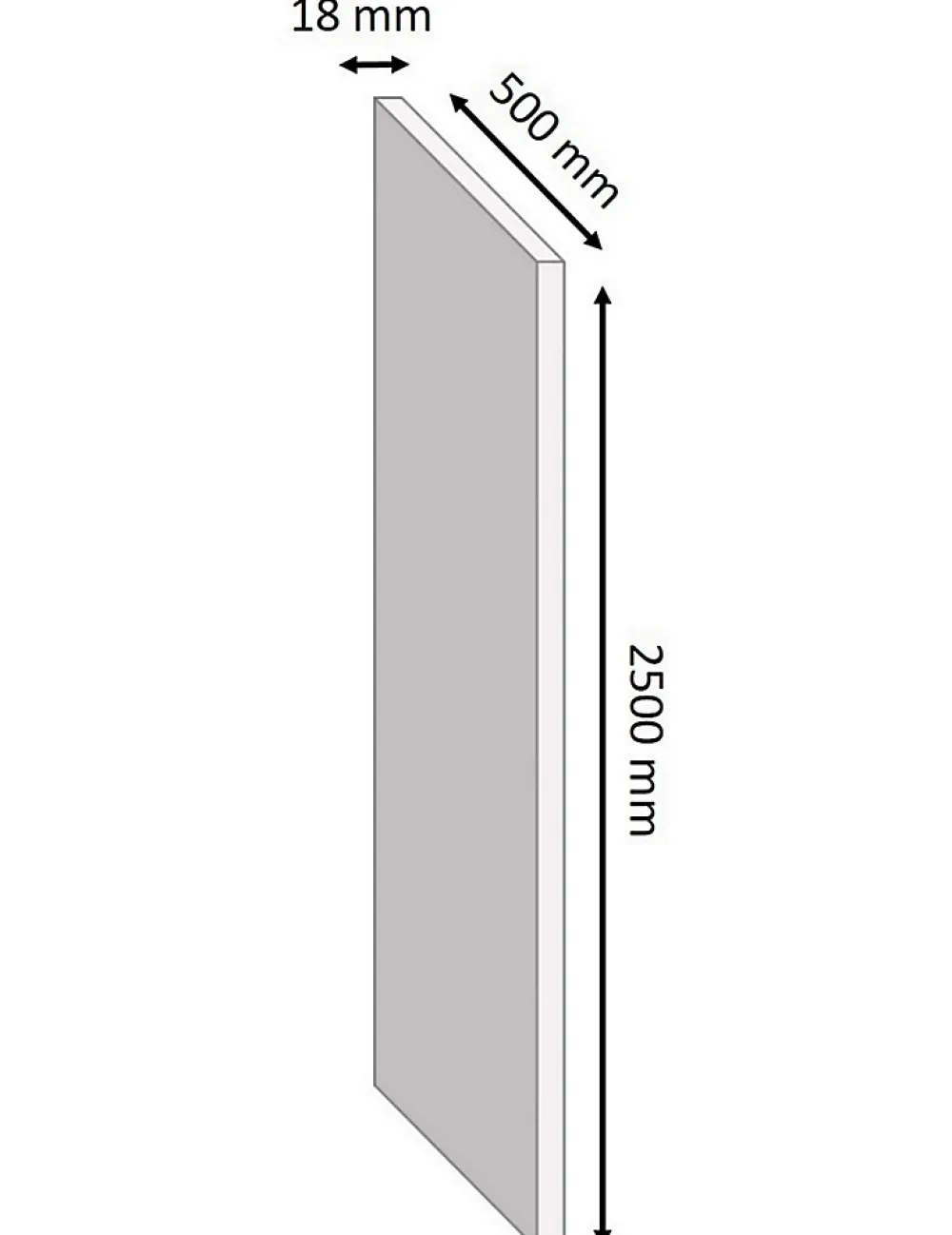 Tablette Bois Et Mélaminé<Tablette mélaminé blanc 50 x 250 cm, ép.1,8 cm