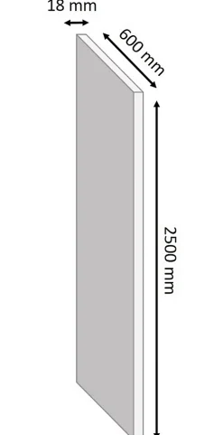 Tablette mélaminé blanc 60 x 250 cm, ép.1,8 cm- Tablette Bois Et Mélaminé