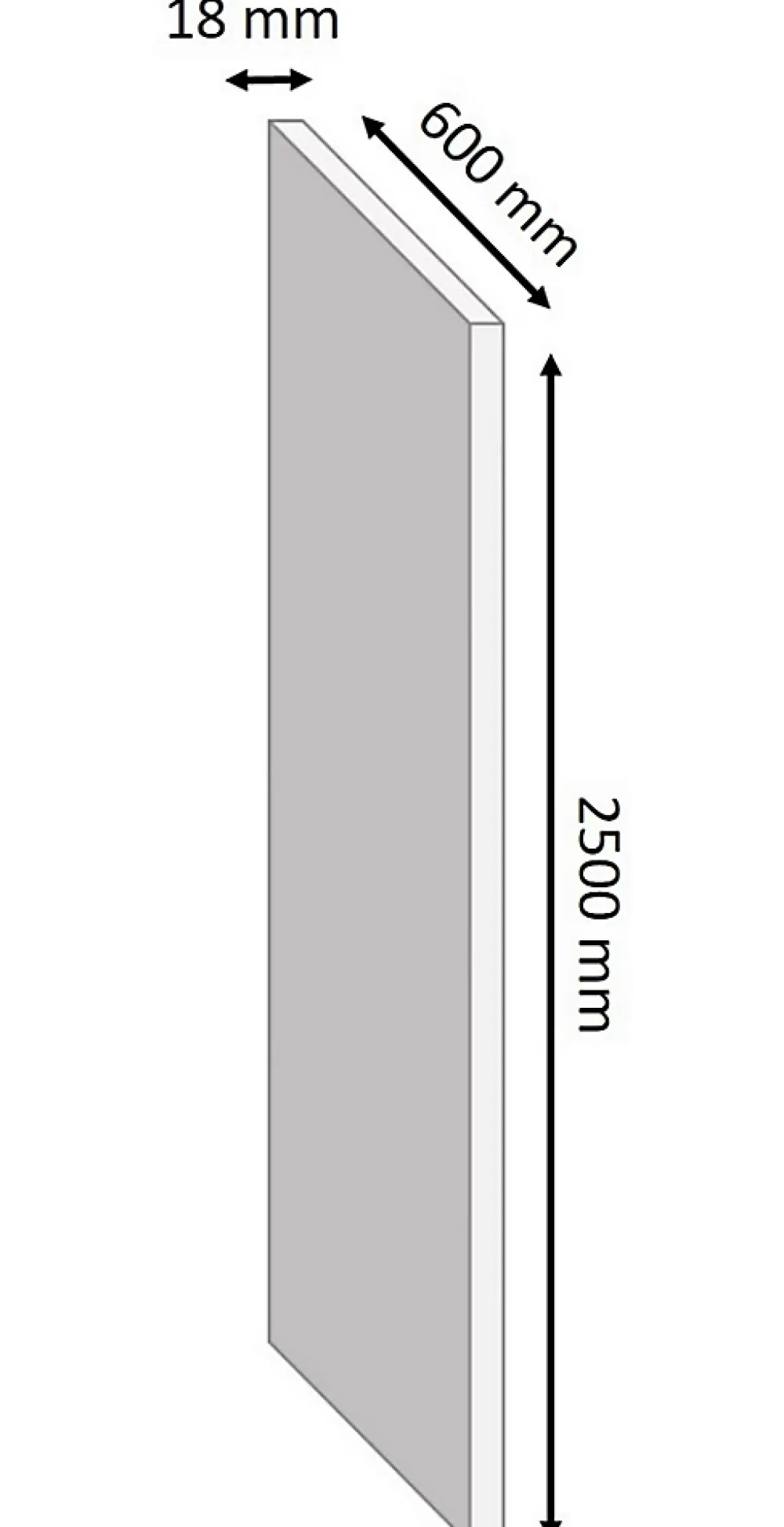 Tablette mélaminé blanc 60 x 250 cm, ép.1,8 cm- Tablette Bois Et Mélaminé