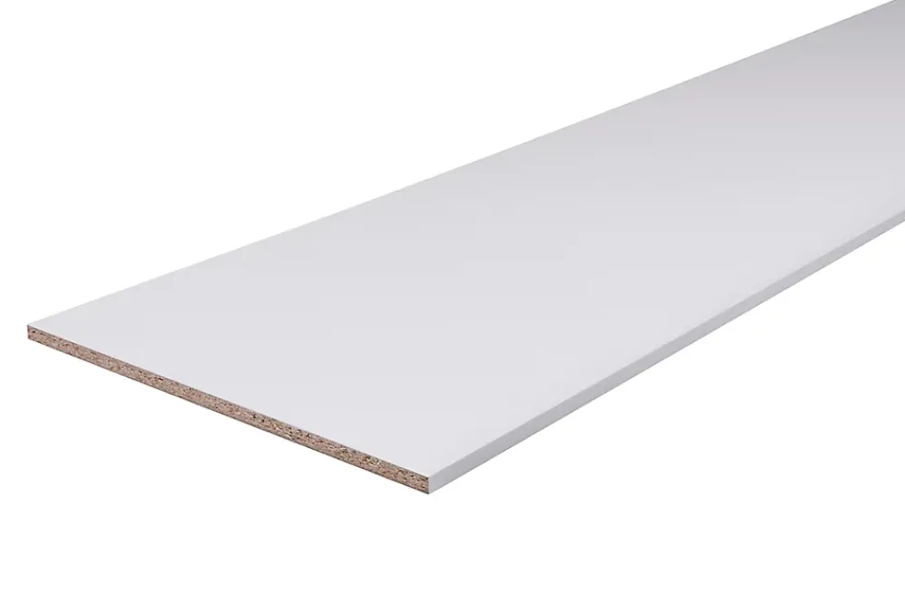 Tablette mélaminé blanc 60 x 250 cm, ép.1,8 cm- Tablette Bois Et Mélaminé