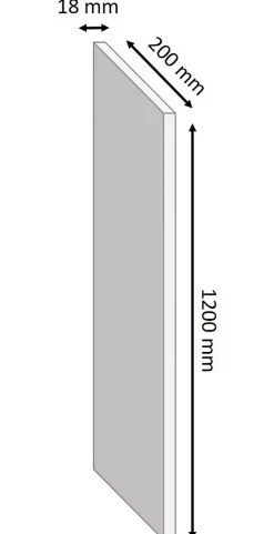 Tablette mélaminé blanc 20 x 120 cm, ép.1,8 cm- Tablette Bois Et Mélaminé