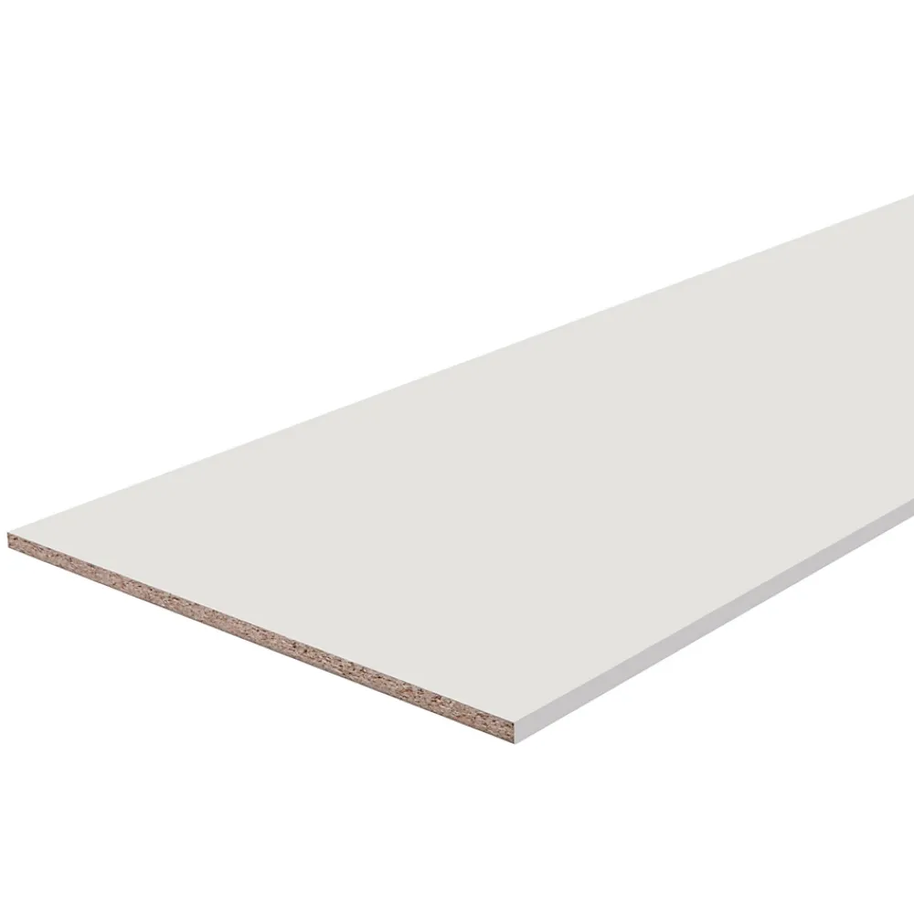 Tablette mélaminé blanc brillant - 250 x 60 cm, ép.18 mm (vendu à la tablette)- Tablette Bois Et Mélaminé