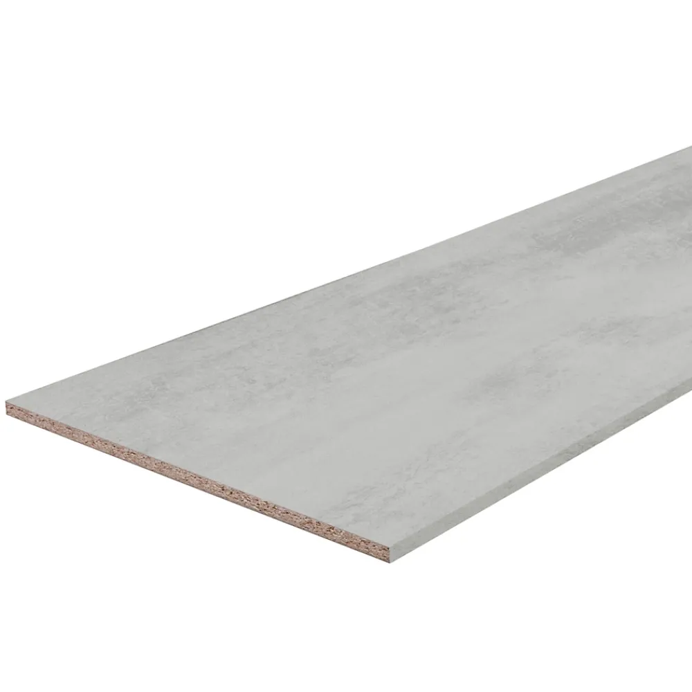 Tablette mélaminé béton Kala 60 x 250 cm,ép.1,8 cm- Tablette Bois Et Mélaminé