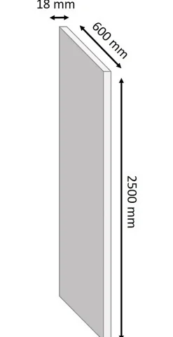 Tablette mélaminé béton Kala 60 x 250 cm,ép.1,8 cm- Tablette Bois Et Mélaminé