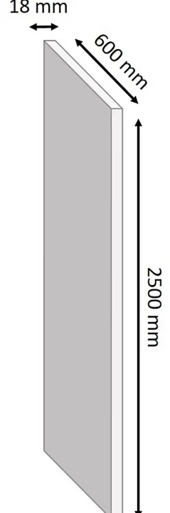 Tablette Bois Et Mélaminé<Tablette mélaminé chêne gris, 250 x 60 cm, ép.18 mm