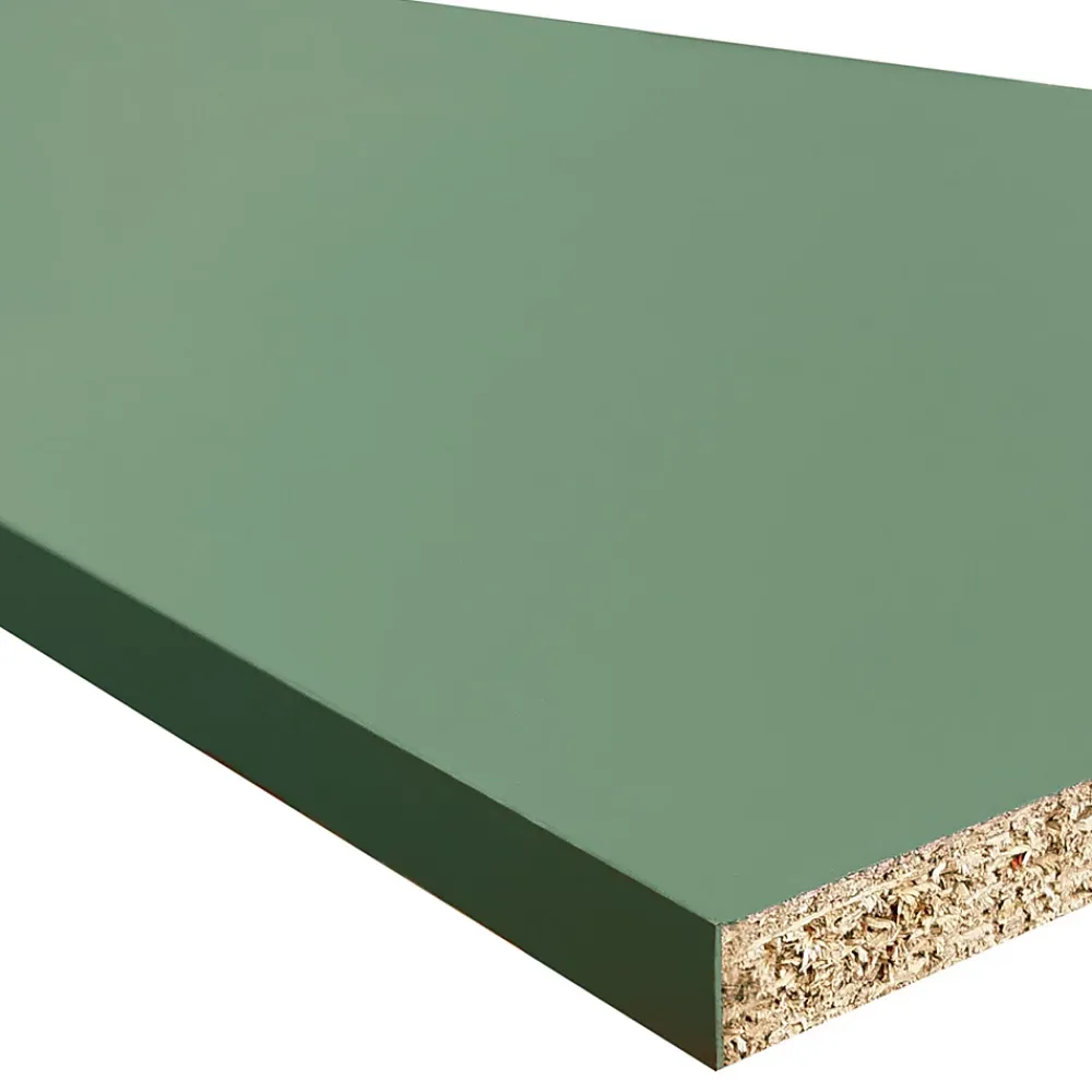Tablette mélaminée Ninna couleur vert olive 250x50x1.8 Cm- Tablette Bois Et Mélaminé|Panneau Décoratif En Bois