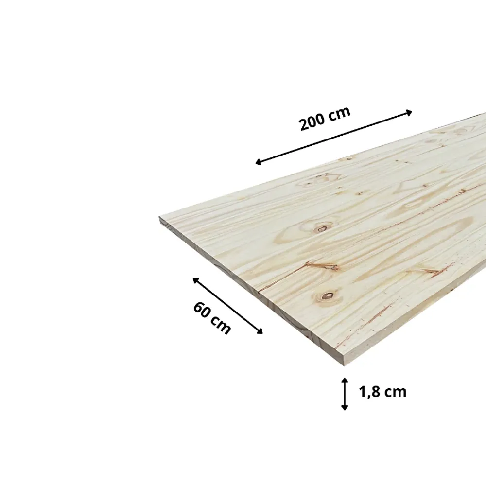 Wood&Sens Tablette Bois Et Mélaminé<Tablette Pin noueux, L.200 cm x l.60 cm, Ep.18 mm
