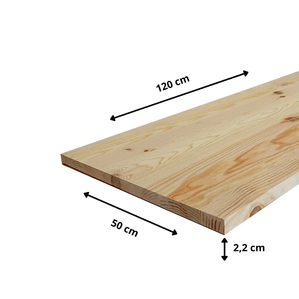 Wood&Sens Tablette Pin Rustique bois massif, L.120 x l.50 cm, Ep.22 mm- Tablette Bois Et Mélaminé