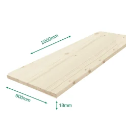 Forestea Tablette sapin massif lamellé collé abouté 2000 x 600 x 18 mm- Tablette Bois Et Mélaminé