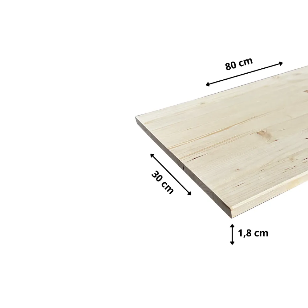 Wood&Sens Tablette Bois Et Mélaminé<Tablette Sapin Rustique, L.80 cm x l.30 cm, Ep.18 mm