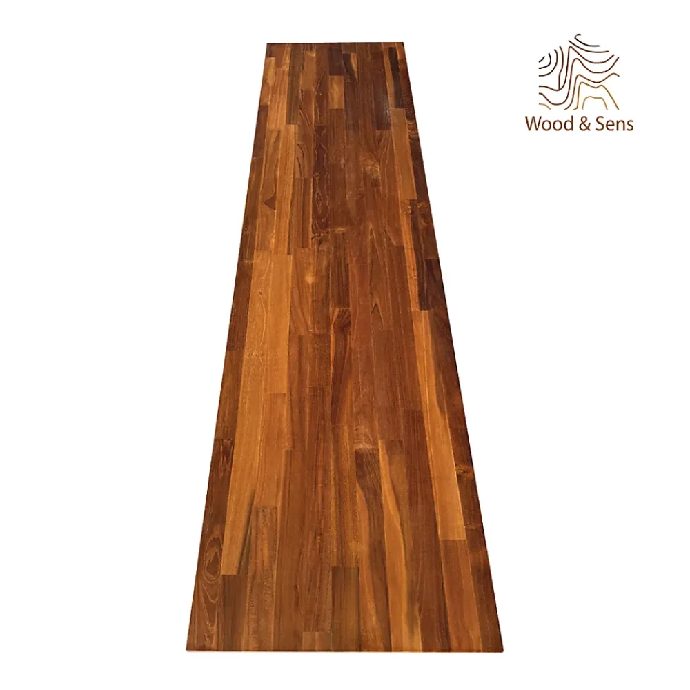 Wood&Sens Tablette Teck huilé bois massif, L.200 x l.40 cm, Ep.18 mm- Tablette Bois Et Mélaminé