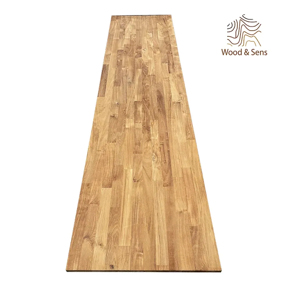 Wood&Sens Tablette Bois Et Mélaminé<Tablette Teck Massif Abouté, L.250 cm x l.60 cm, Ep.18 mm