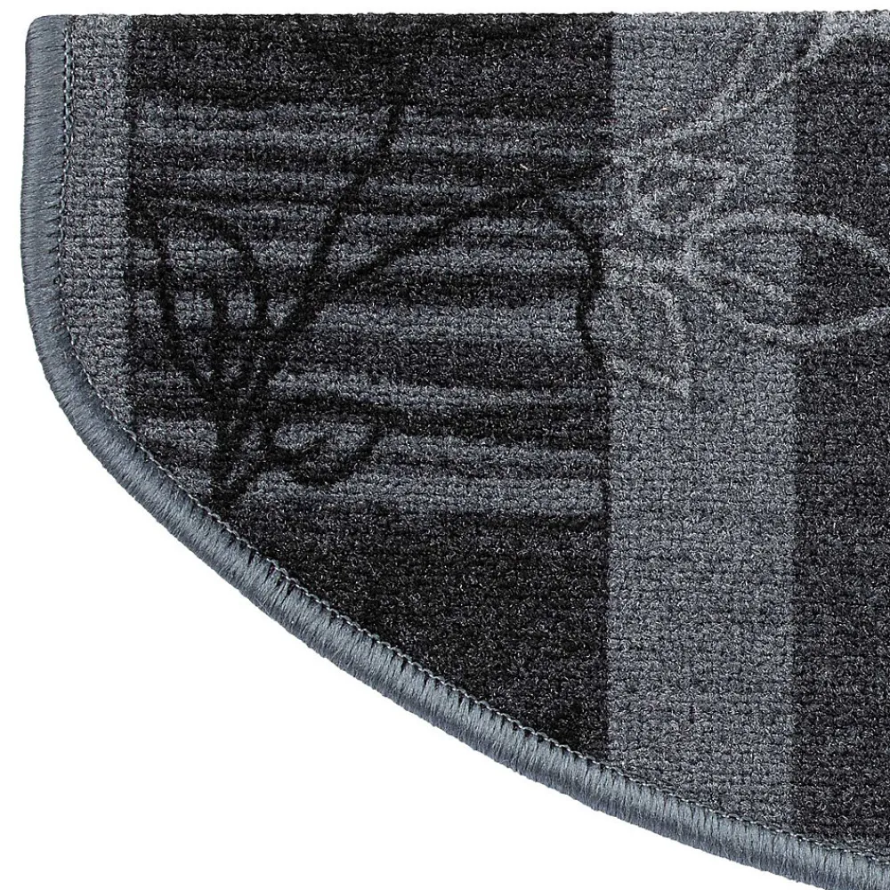 Floordirekt Tapis d'escalier Akzent Gris Demi-circulaire 23,5 x 65 cm -- Accessoire D'Escalier