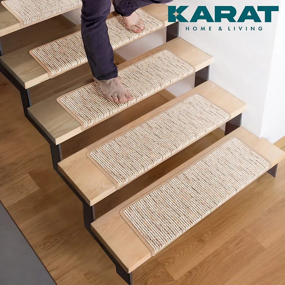Floordirekt Tapis d'escalier Geneva Beige 23,5 X 65 cm Rectangulaire- Accessoire D'Escalier